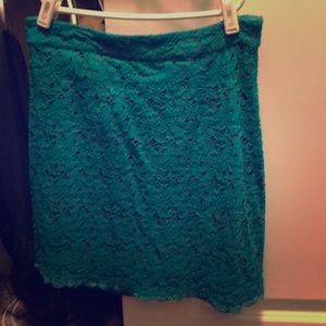 Teal Lace Skirt